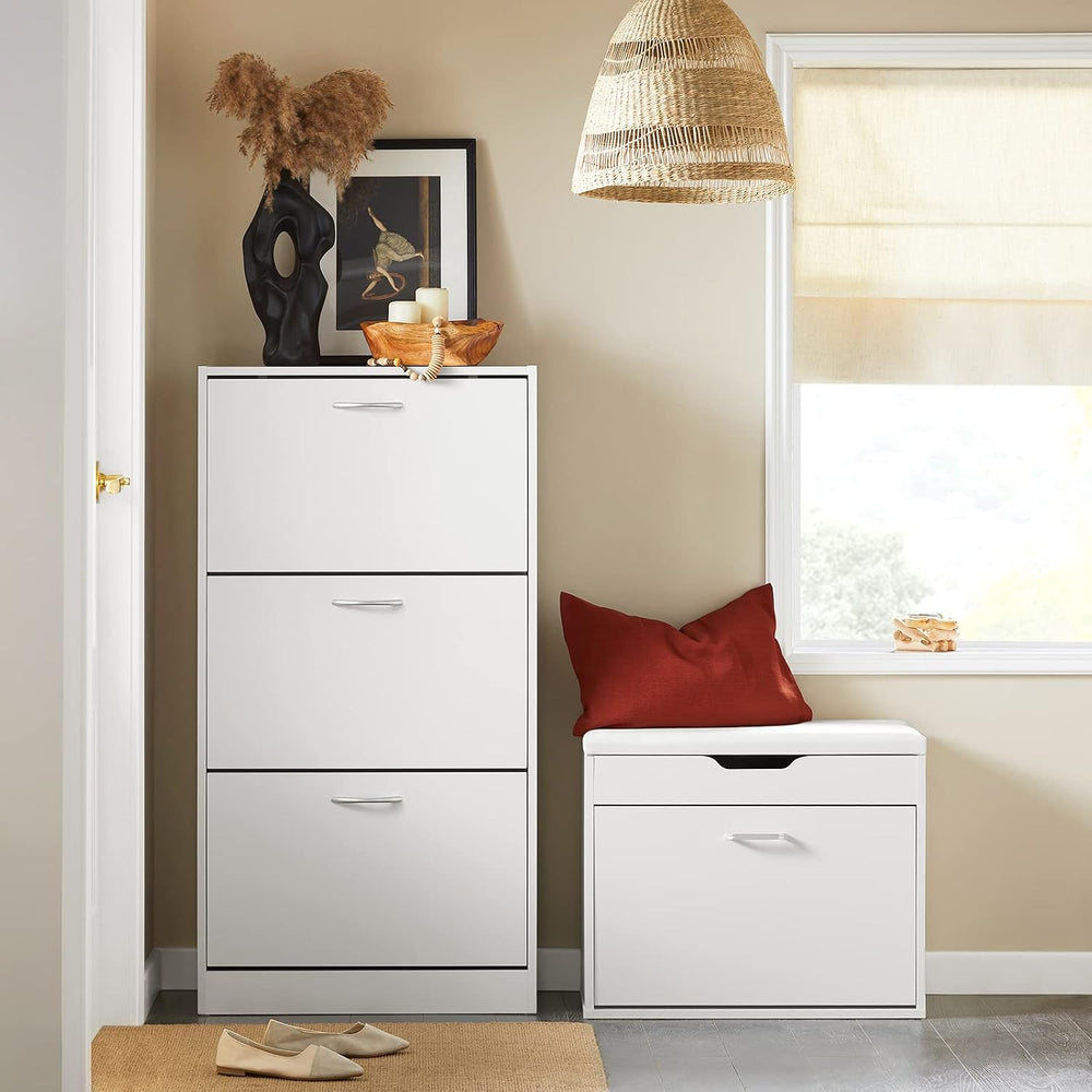 Haotian White Shoe Cabinet Entryway