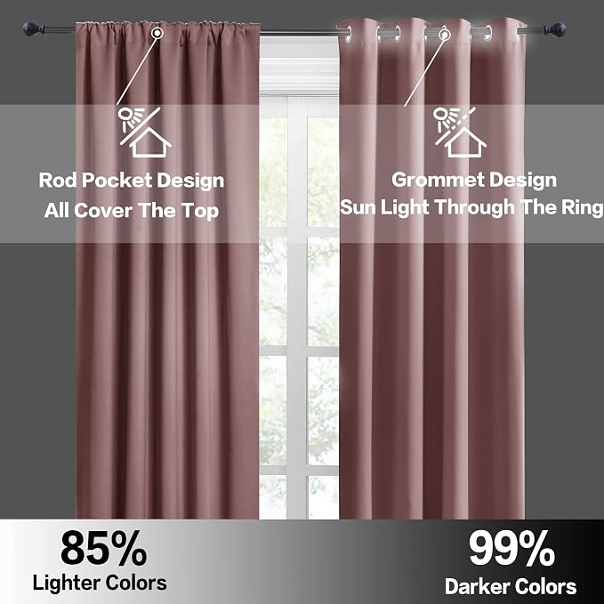 RYB HOME Small Curtains Blackout - Image 5