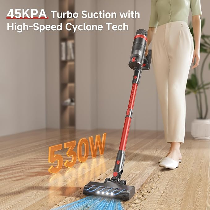 Cordless Vacuum Cleaner, 530W/45Kpa/70Mins Vacuum Cleaners - Image 4