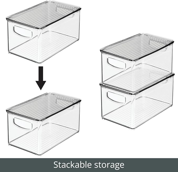 mDesign Plastic Deep Storage Bin Box Container - Image 6