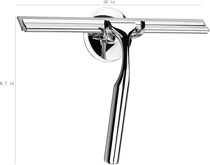 Ettori Shower Squeegee Clear Glass Wall Cleaner Stainless Steel - Image 2