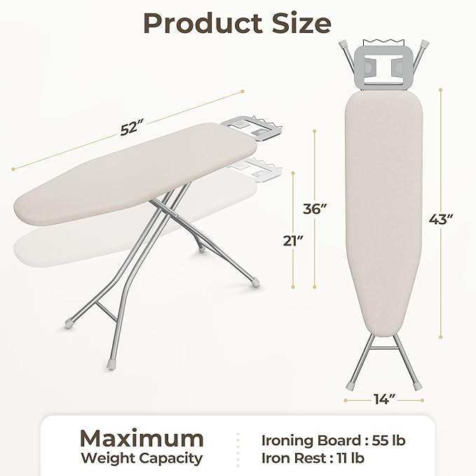 Yaheetech Foldable Ironing Board, Heavy Duty Iron Board - Image 3
