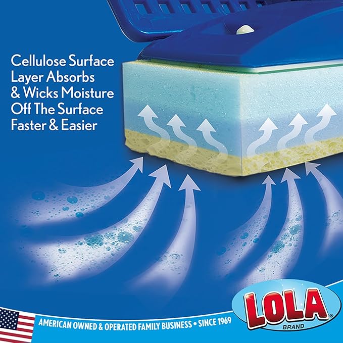LOLA Squeeze Sponge Mop w/ Poly Foam & a Natural Cellulose Layer, Absorbs and - Image 3