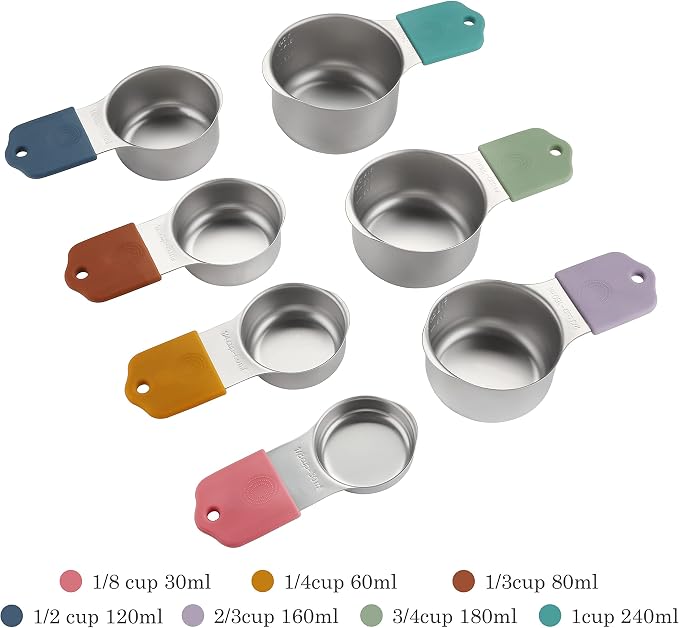 Magnetic Measuring Cups Set of 7 Stainless Steel Heavy Duty Measuring Cups - Image 2