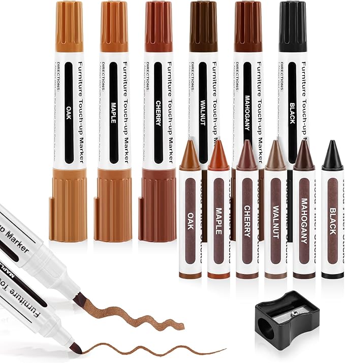 Dual Tip Furniture Markers Touch Up, Upgrade 13 Pcs Wood Markers Furniture by Unknown