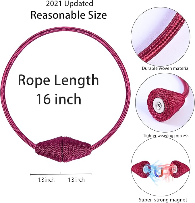 2 PCS Magnetic Curtain Tiebacks, European Style Convenient Drape Tie Backs - Image 2