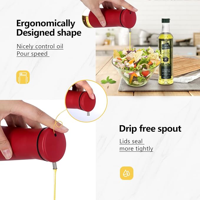 Aelga Red Oil And Vinegar Dispenser Set - Image 2