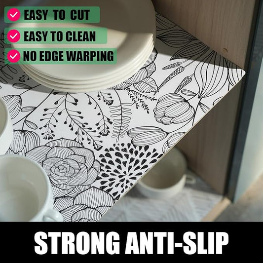Floral Drawer and Shelf Liner for Kitchen 16IN x 20FT, Non-Adhesive and Strong - Image 2