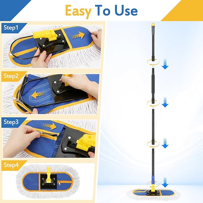 16 Inch Commercial Dust Mop Replacement Heads, 2 Pack Heavy Duty Industrial - Image 6
