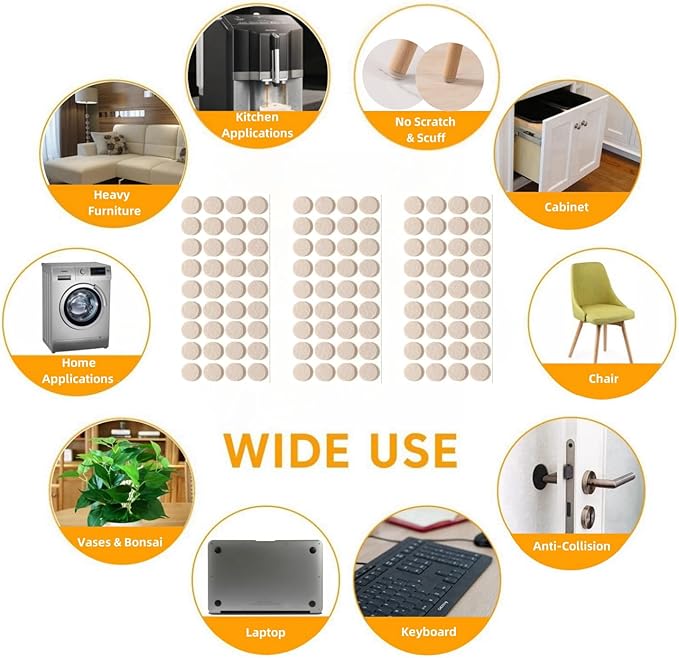 Furnigear Felt Furniture Pads for Hardwood Floors - Image 6