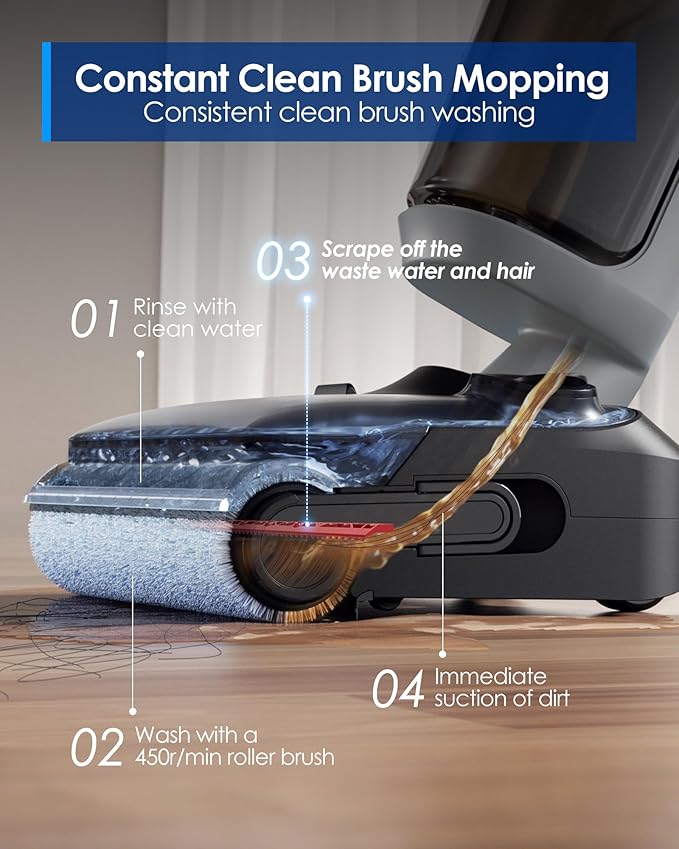 Tineco Floor ONE i5 Stretch Wet Dry Vacuum Cleaner, Vacuum & Mop in One Step - Image 4