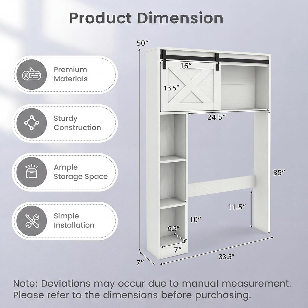 GIANTEX Over The Toilet Storage Cabinet - Freestanding Bathroom Organizer wit...