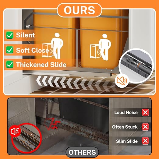 YJHome Pull Out Trash Can Under Cabinet - Image 4