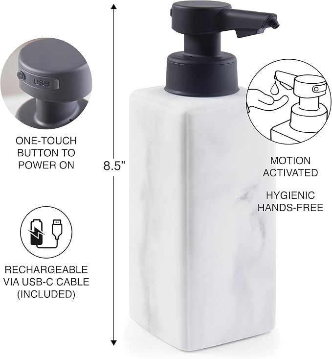 DKNY Hands Free Automatic Liquid Soap Dispenser, Refillable, Rechargeable - Image 3