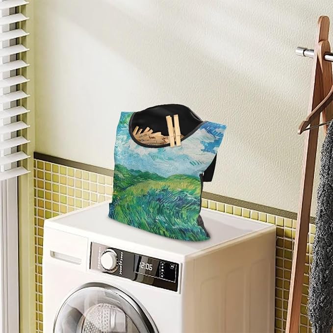 Van Gogh Wheatfield Laundry Clothespin Bags Hanging Storage Organizer 12 x 14.5 - Image 3