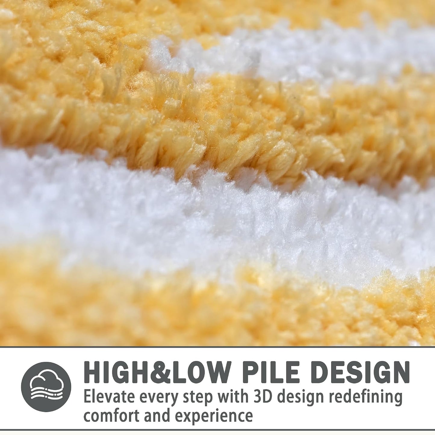 Cute Fruit Bath Rug, Summer Lemon Bath Mat, Soft Plush Fluffy Absorbent Quick Dry Shower Rug, High-Low Pile Non Slip Floor Mat for Bathroom, Bedroom, Living Room, Kitchen Sink & Kids Room, 19.6"x35"