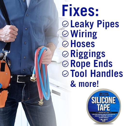 Clear Heavy Duty Silicone Tape, Self-Fusing Rubber Hose and Plumbing Water Pipe - Image 4