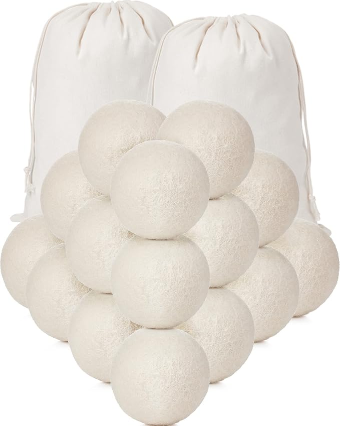 Kenning 26 Pieces Wool Dryer Balls Set, 24 Reusable Dryer Balls by Kenning