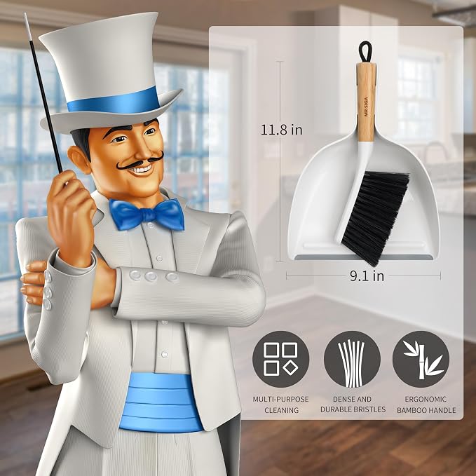 MR.SIGA Dustpan and Brush Set, Portable Cleaning Brush and Dustpan Combo - Image 2