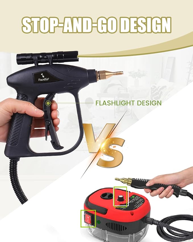 FoundGo 1700W Tankless Handheld Steam Cleaner - Image 4