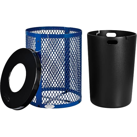 Global Industrial Outdoor Diamond Steel Trash Can - Image 2