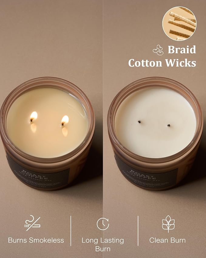 M&SENSE Coffee Candles Scented Strong, 2 Wick 11.6oz 70 Hours Burning Time - Image 5