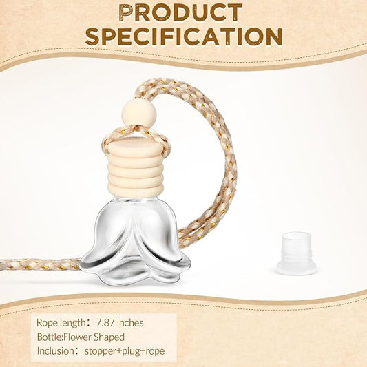 BBTO 50 Pcs Hanging Car Air Freshener Car Diffuser Bottles Empty Glass Perfume - Image 2