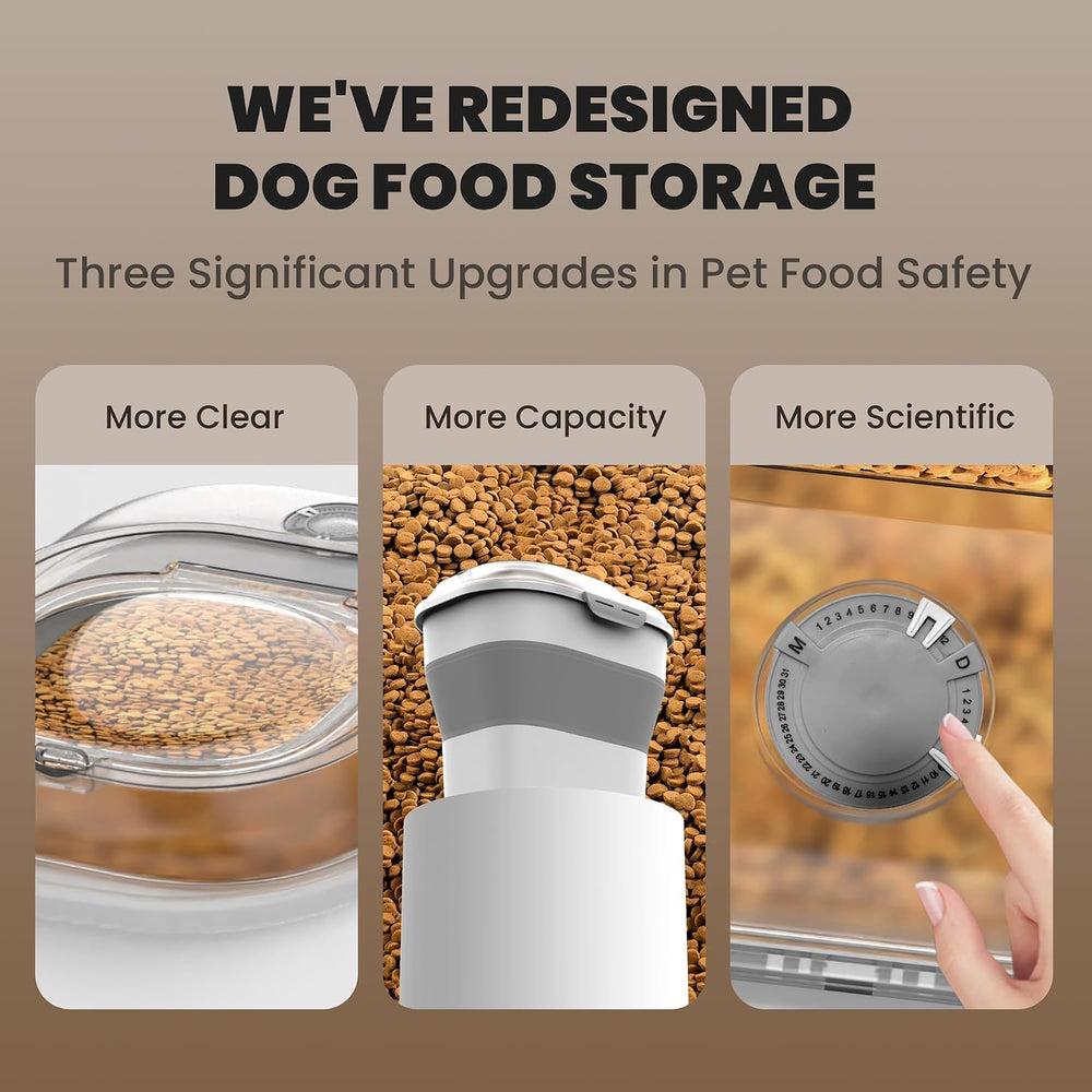 32-35 Lbs Dog Food Storage Container Wheels,Collapsible Dog Food Container