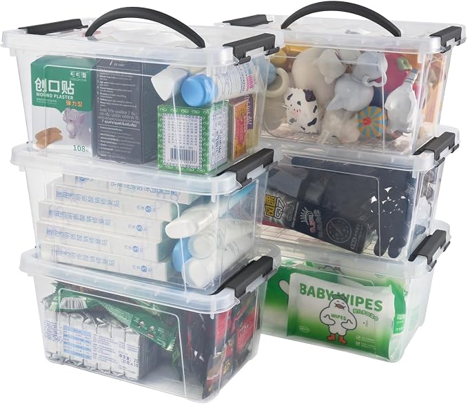 6 Quart Plastic Stackable Storage Latch Bins - Image 8
