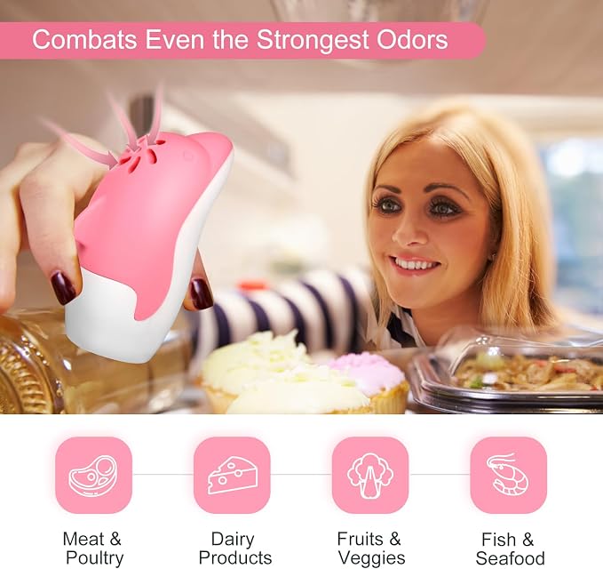 Asltw Upgrade Cute Fridge Deodorizer, Dolphin Fridge Cleaner, Freezer Odor - Image 3