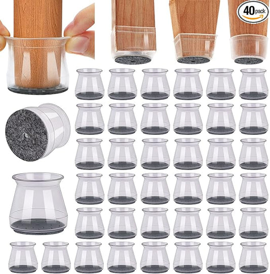 BUMACO 40Pcs Chair Leg Floor Protectors Chair Leg Protectors by BUMACO