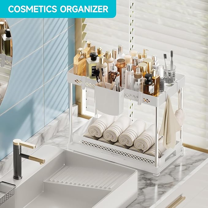 Under Sink Organizer, 2 Tier Pull Out Cabinet Organizer - Image 5