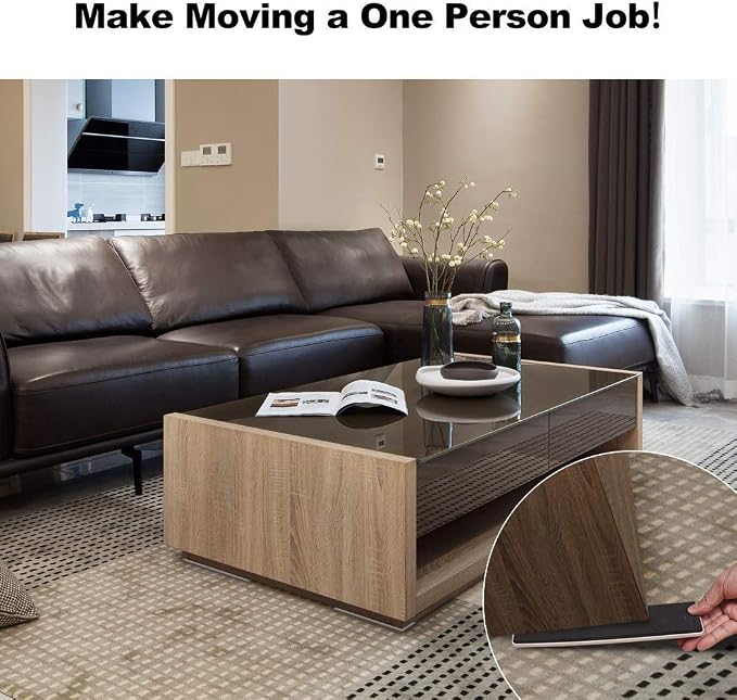 Ezprotekt 4 Pcs Rectangle Reusable Furniture Movers Sliders - Image 3