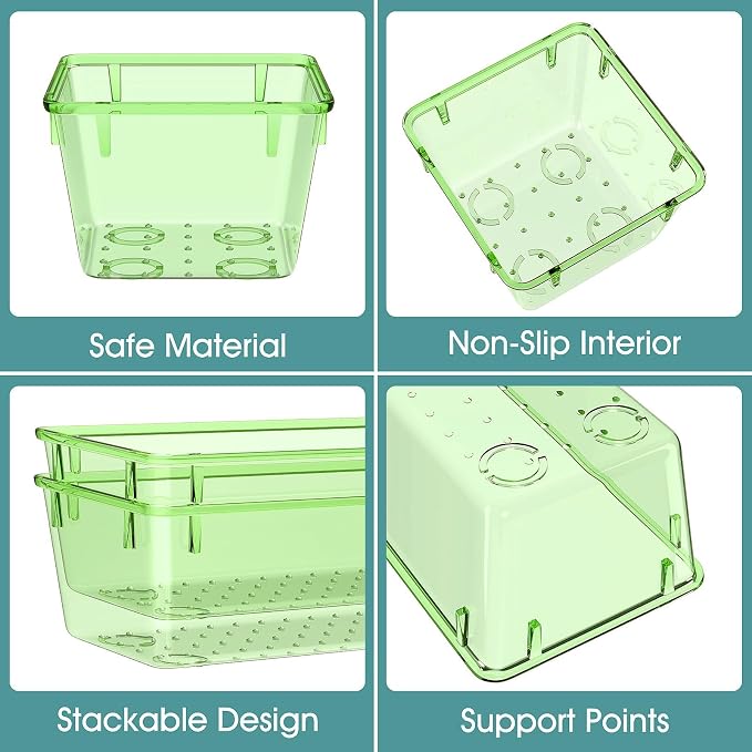 WOWBOX 25 PCS Plastic Drawer Organizer Set, 4 Sizes Desk Drawer Divider - Image 3