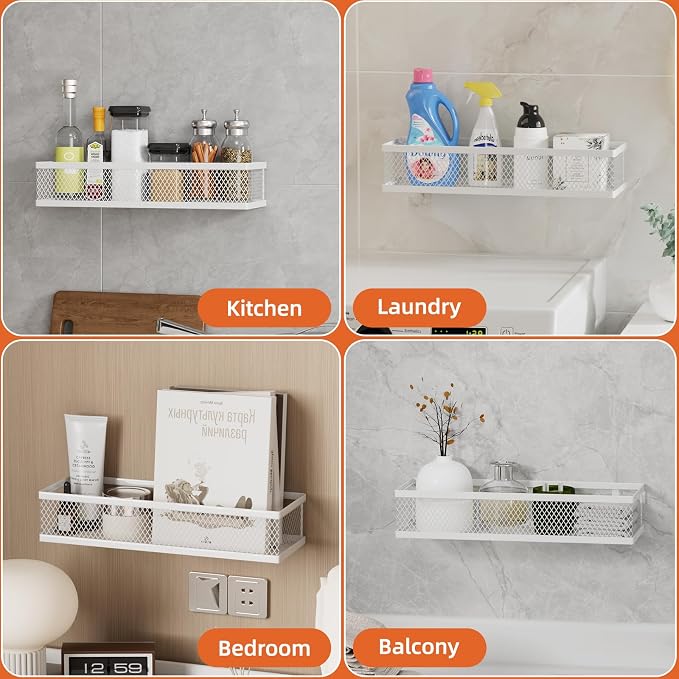 Spice Rack Wall Mount, 4 Pack Wall Spice Rack & Hanging Storage Baskets - Image 5
