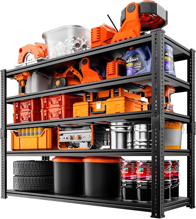 Storage Shelves Heavy Duty, 5-tier Adjustable Metal Industrial Utility Shelf by ROOMTEC