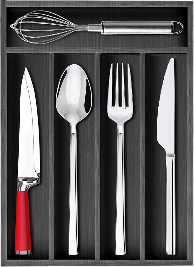 Ayiaren Small Kitchen Silverware Organizer Wooden Utensil Drawer Organizers by Ayiaren
