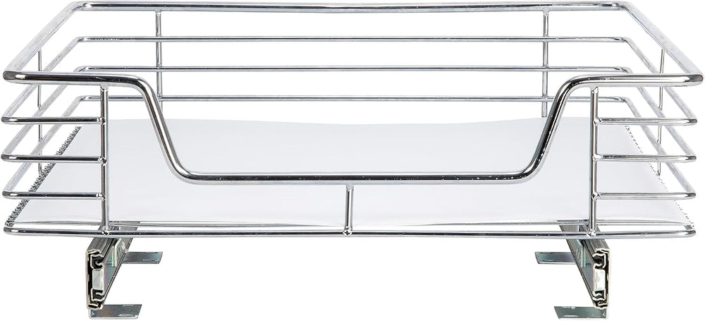 Household Essentials Chrome-Plated Steel Pull-Out Basket with Plastic Liner