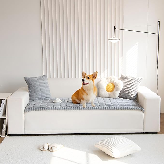 OTOB Couch Cover for Dogs Washable, Non Slip Plush Sofa Covers for 3 Cushion - Image 9