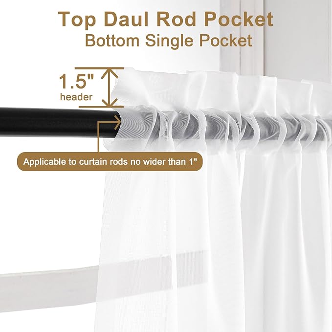 Chyhomenyc Sheer White Valances - Image 5