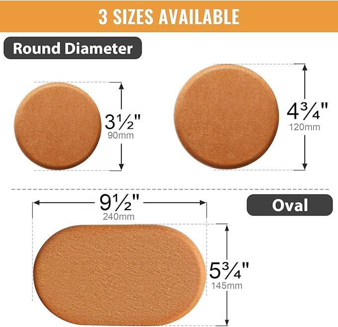Felt Furniture Sliders for Hardwood Floors, PISAO 16 PCS 3 ½” Heavy Duty - Image 6
