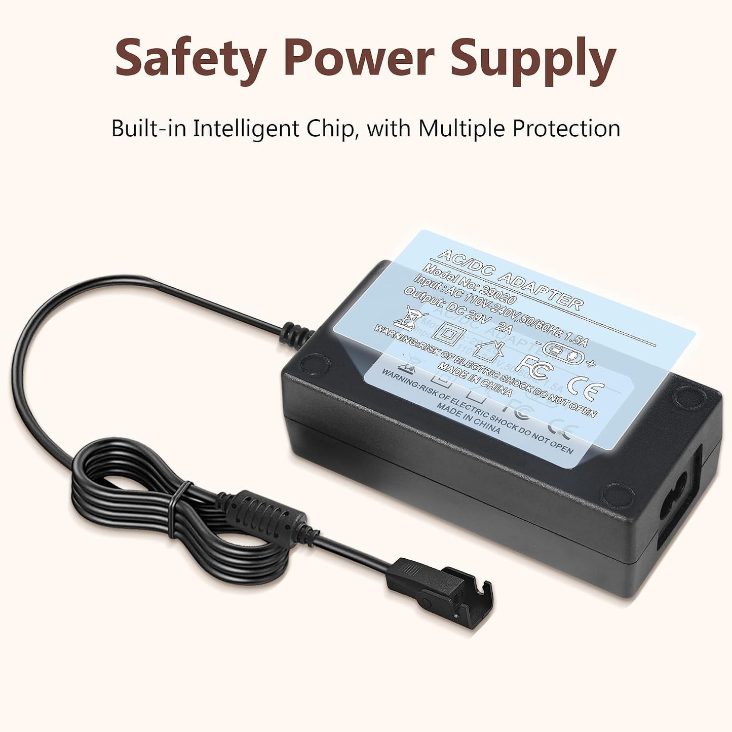 Adjustable Bed Parts Replacement Switching Power Supply, 29v Adjustable Bed Base Recliner Power Supply Compatible for Ergo, Extend, Sealy Ease, Electric Bed Replacement Parts, 13.7 FT Cord