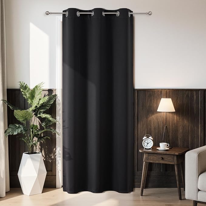 Joydeco Blackout Door Curtain for Doorway Privacy 78 Inches Long, Grommet by JOYDECO