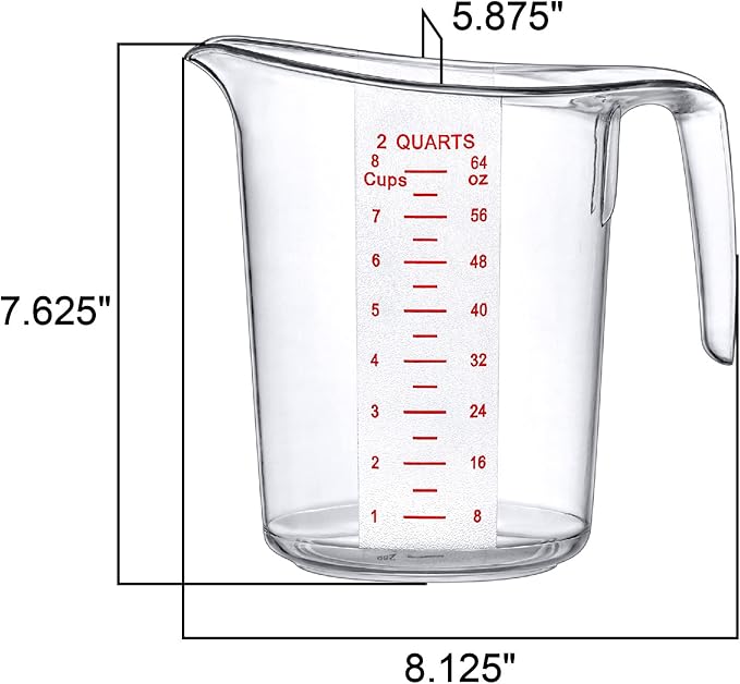 Amazing Abby - Melissa - 64-Ounce Plastic Measuring Pitcher, 8-Cup Food-Grade - Image 3