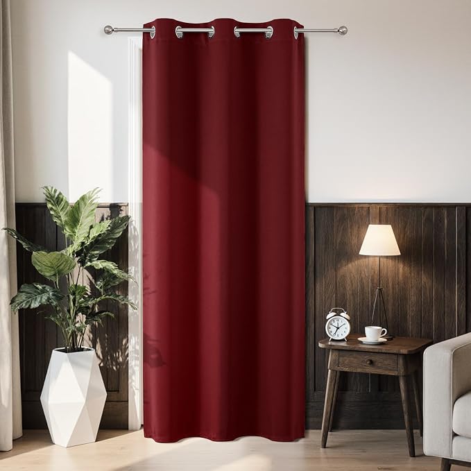 Joydeco Blackout Door Curtain for Doorway Privacy 78 Inches Long, Grommet by JOYDECO