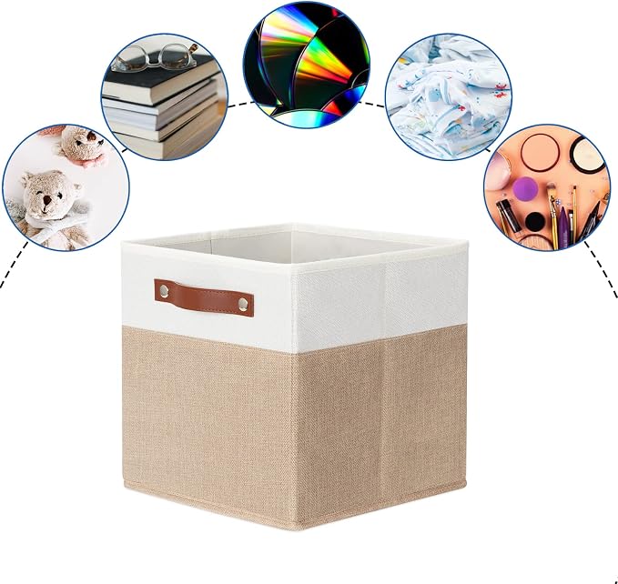 DULLEMELO 11 inch Cube Storage Bins, Fabric Storage Cubes - Image 3