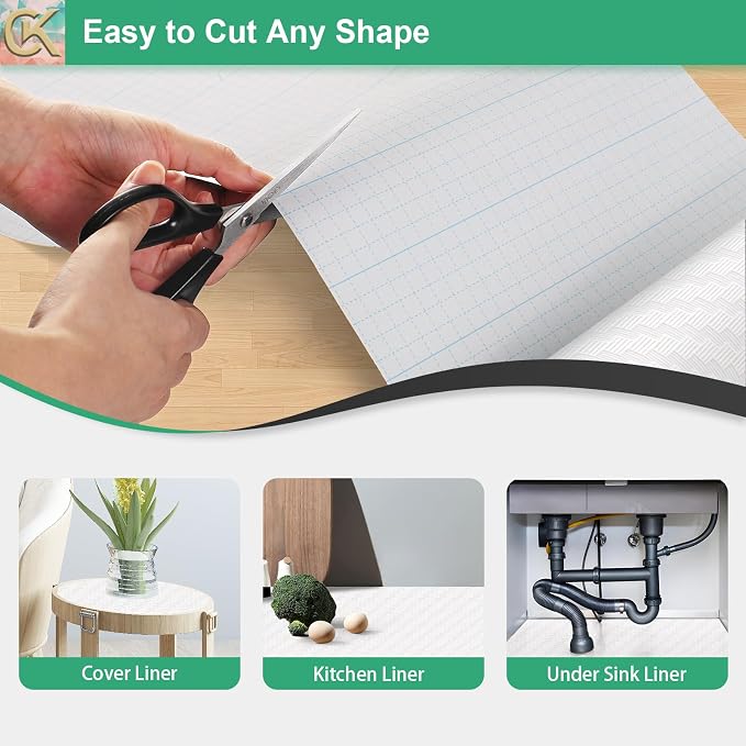 Self-Adhesive Shelf Liner Kitchen Liner, Waterproof Backed Paper Easy Peel and
