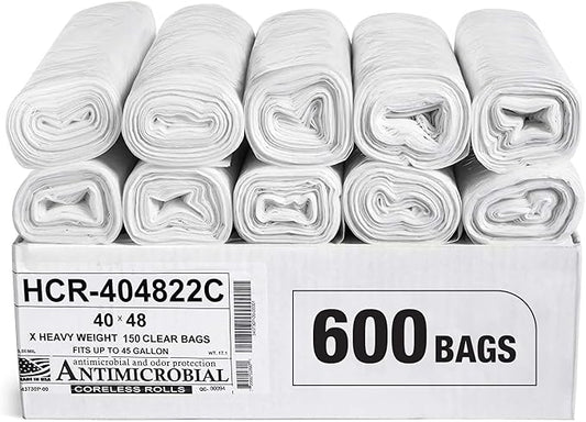 Aluf Plastics High Density Trash Bags, 45 Gallon, 22 Micron, by AlufPlastics
