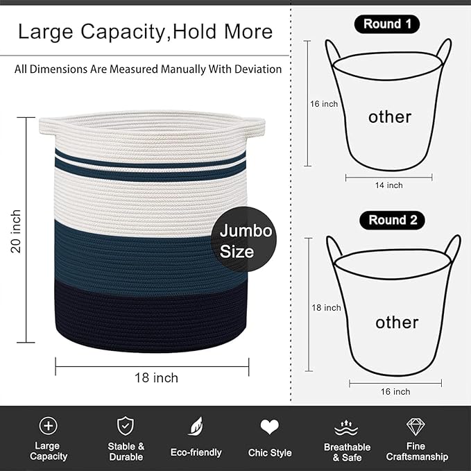 OIAHOMY 80L Laundry Baskets Hamper - Image 4