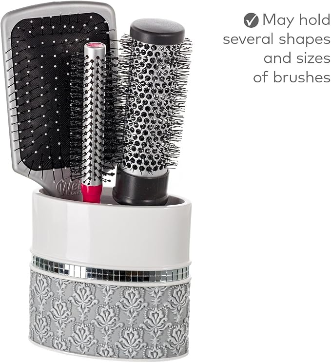 Creative Scents Mirror Damask Bathroom Accessory Set Complete - Image 8